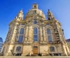 Kilise bir Barok Lutheran kilise ve uzlaşma bir simgesidir, Dresden, Almanya Frauenkirche